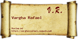 Vargha Rafael névjegykártya